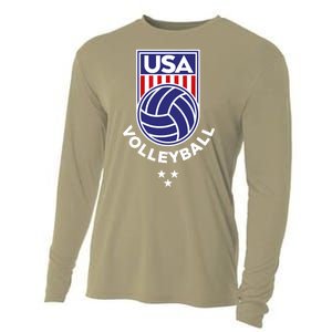 Volleyball USA Support The Team USA Flag Beach T Cooling Performance Long Sleeve Crew