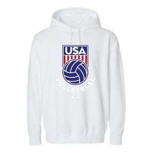 Volleyball USA Support The Team USA Flag Beach T Garment-Dyed Fleece Hoodie