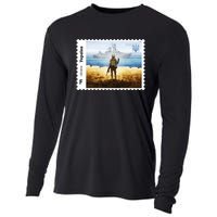 Vintage Ukraine Stamp Russian Warship Go F Yourself Ukrainian Flag Pride Cooling Performance Long Sleeve Crew