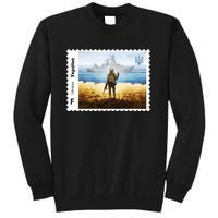 Vintage Ukraine Stamp Russian Warship Go F Yourself Ukrainian Flag Pride Tall Sweatshirt