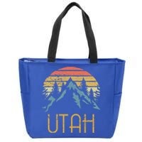 Vintage Ut Utah Mountains Outdoor Adventure Gift Zip Tote Bag