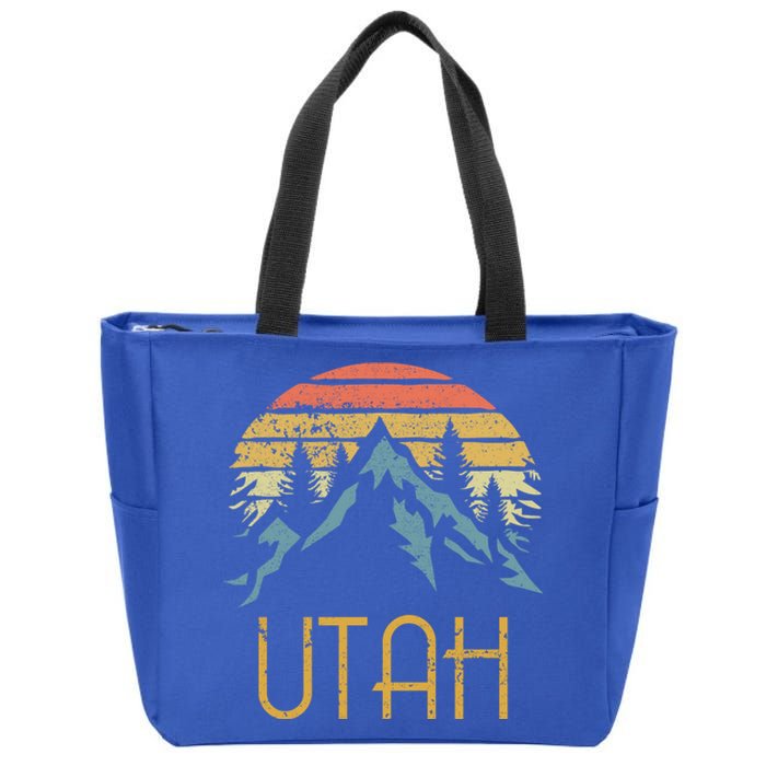 Vintage Ut Utah Mountains Outdoor Adventure Gift Zip Tote Bag