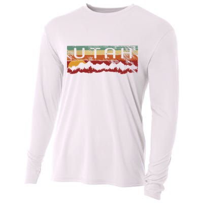 Vintage Utah Utah Hiking T Cooling Performance Long Sleeve Crew