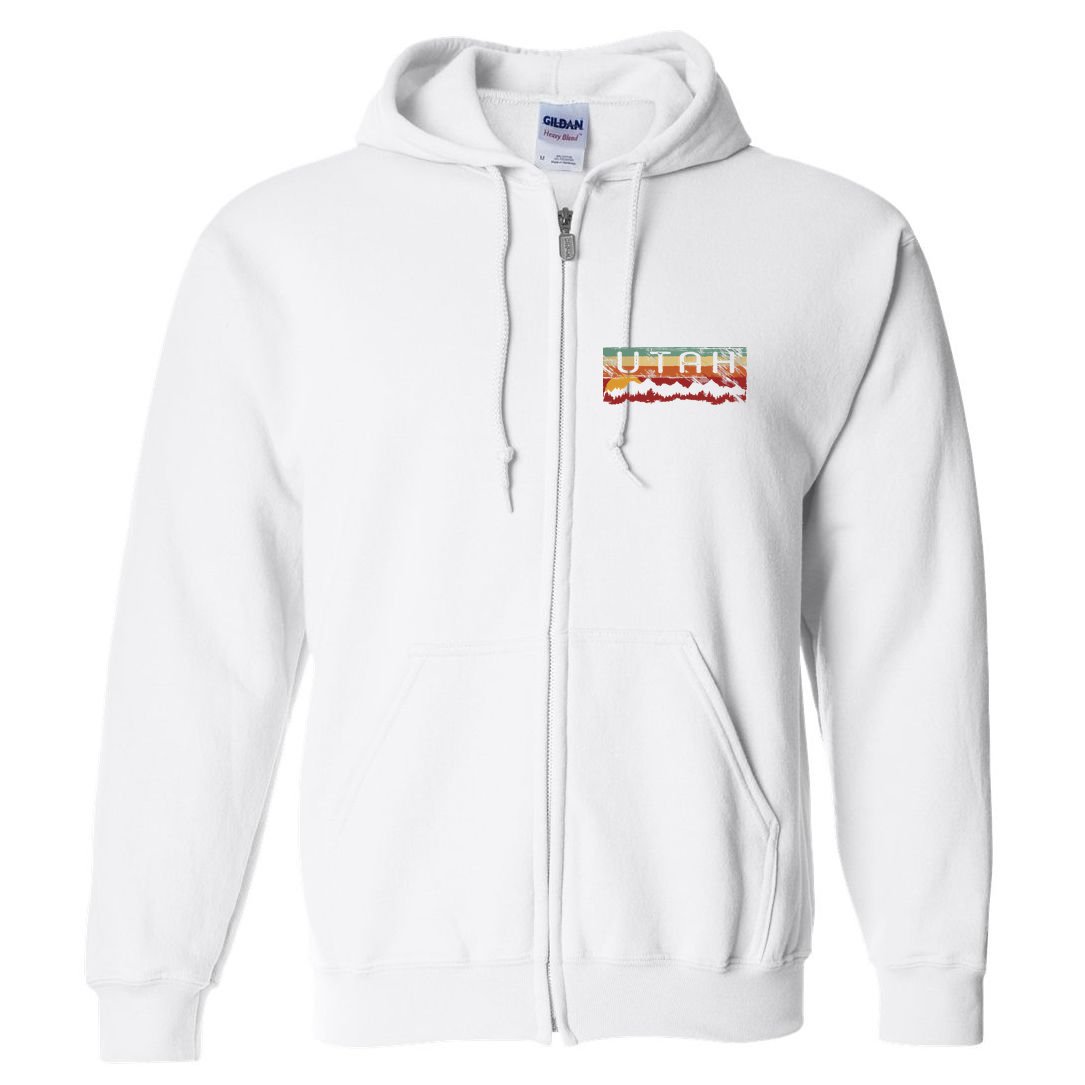 Vintage Utah Utah Hiking T Full Zip Hoodie