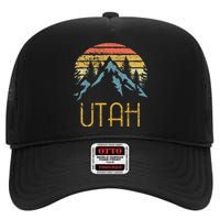 Vintage UT Utah Mountains Outdoor Adventure High Crown Mesh Back Trucker Hat