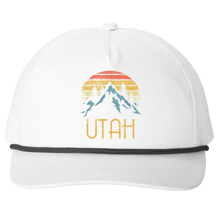 Vintage UT Utah Mountains Outdoor Adventure Snapback Five-Panel Rope Hat