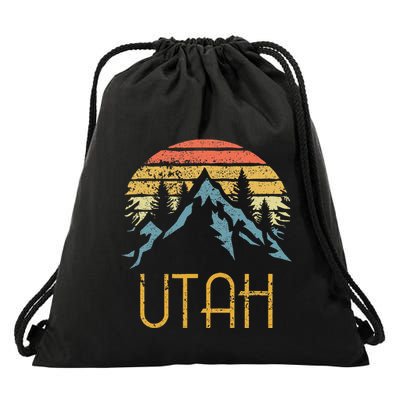 Vintage UT Utah Mountains Outdoor Adventure Drawstring Bag