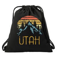 Vintage UT Utah Mountains Outdoor Adventure Drawstring Bag