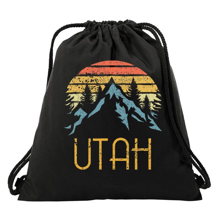 Vintage UT Utah Mountains Outdoor Adventure Drawstring Bag