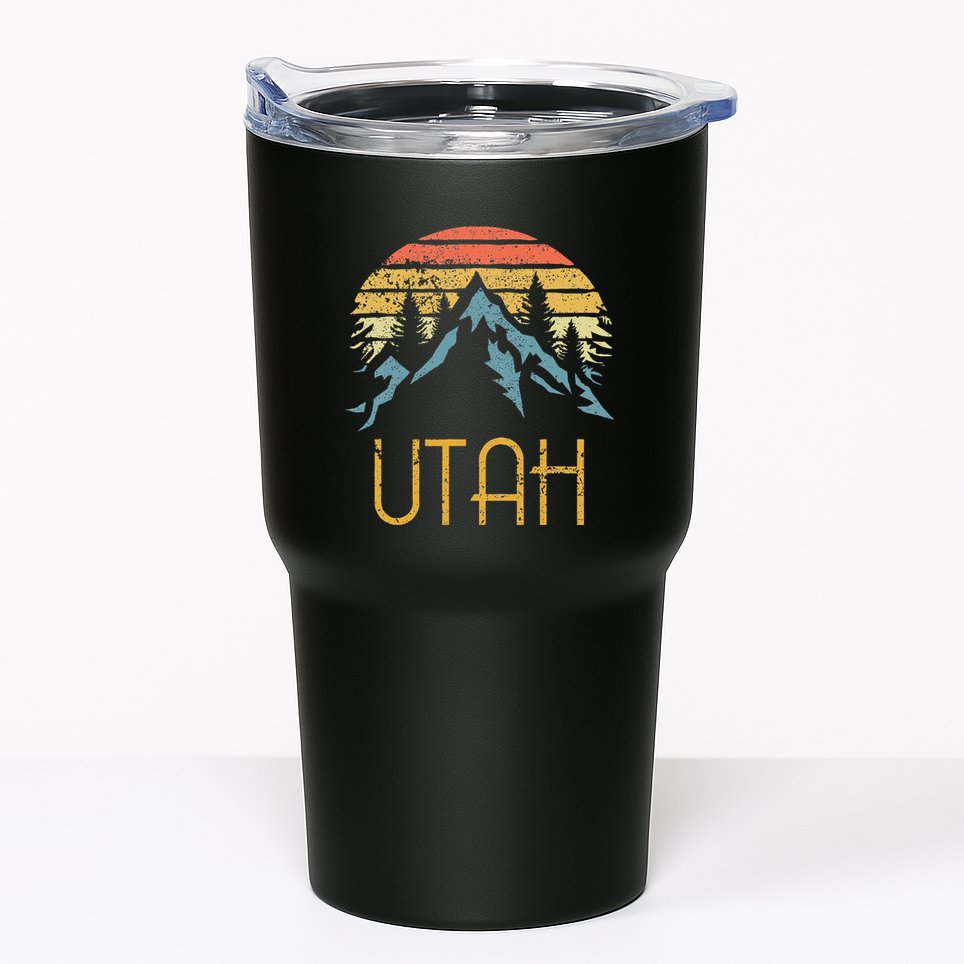 Vintage UT Utah Mountains Outdoor Adventure Tumbler