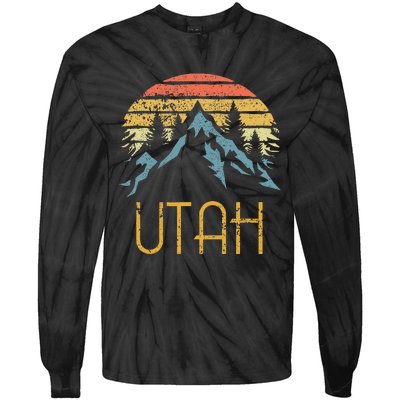 Vintage UT Utah Mountains Outdoor Adventure Tie-Dye Long Sleeve Shirt