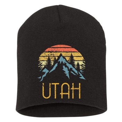 Vintage UT Utah Mountains Outdoor Adventure Short Acrylic Beanie