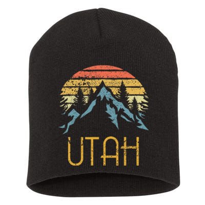 Vintage UT Utah Mountains Outdoor Adventure Short Acrylic Beanie