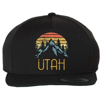 Vintage UT Utah Mountains Outdoor Adventure Wool Snapback Cap