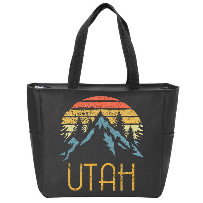 Vintage UT Utah Mountains Outdoor Adventure Zip Tote Bag