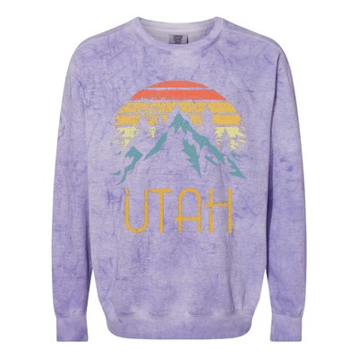 Vintage UT Utah Mountains Outdoor Adventure Colorblast Crewneck Sweatshirt