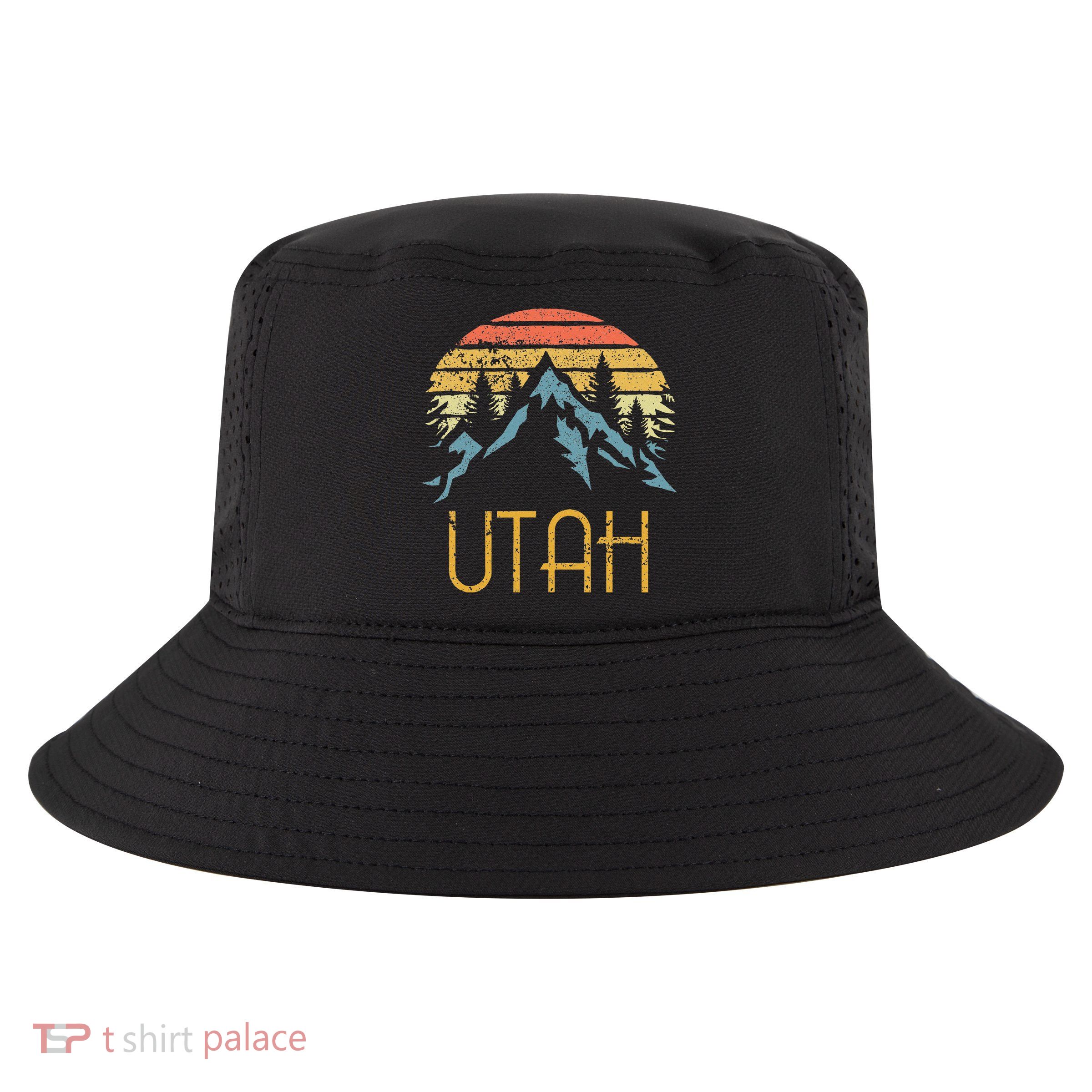 Vintage UT Utah Mountains Outdoor Adventure Cool Comfort Performance Bucket Hat