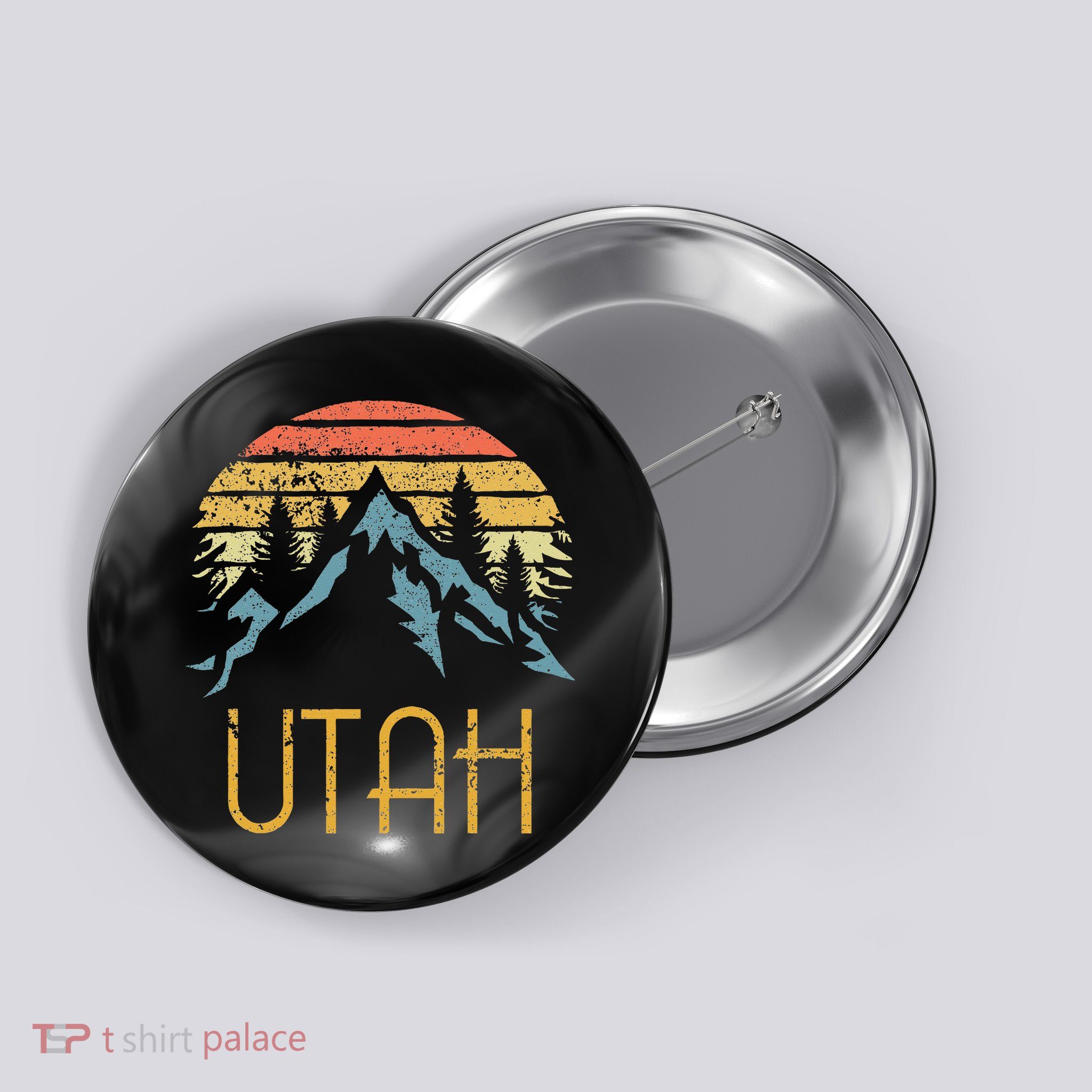 Vintage UT Utah Mountains Outdoor Adventure Button