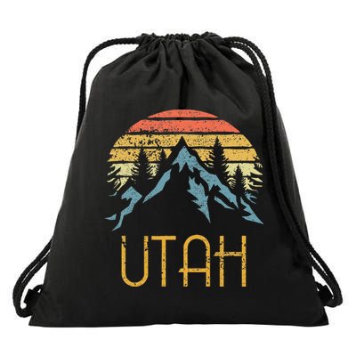 Vintage UT Utah Mountains Outdoor Adventure Drawstring Bag