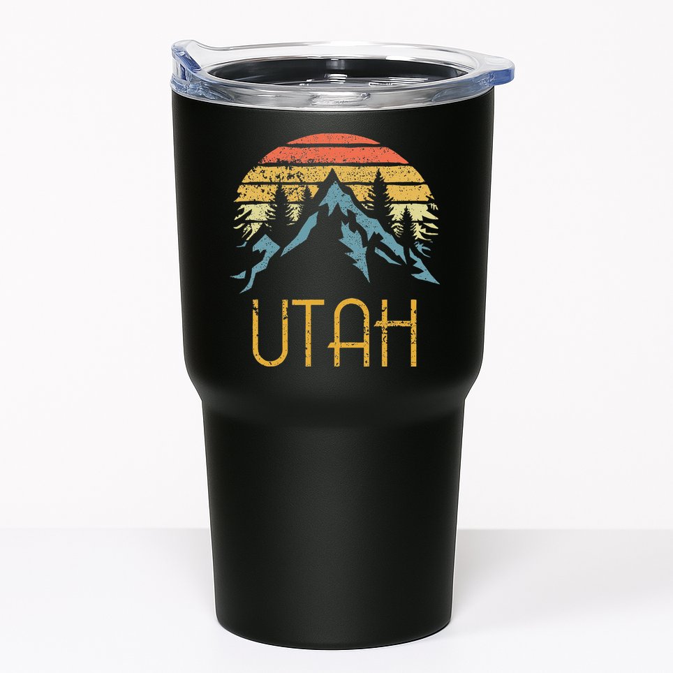 Vintage UT Utah Mountains Outdoor Adventure Tumbler