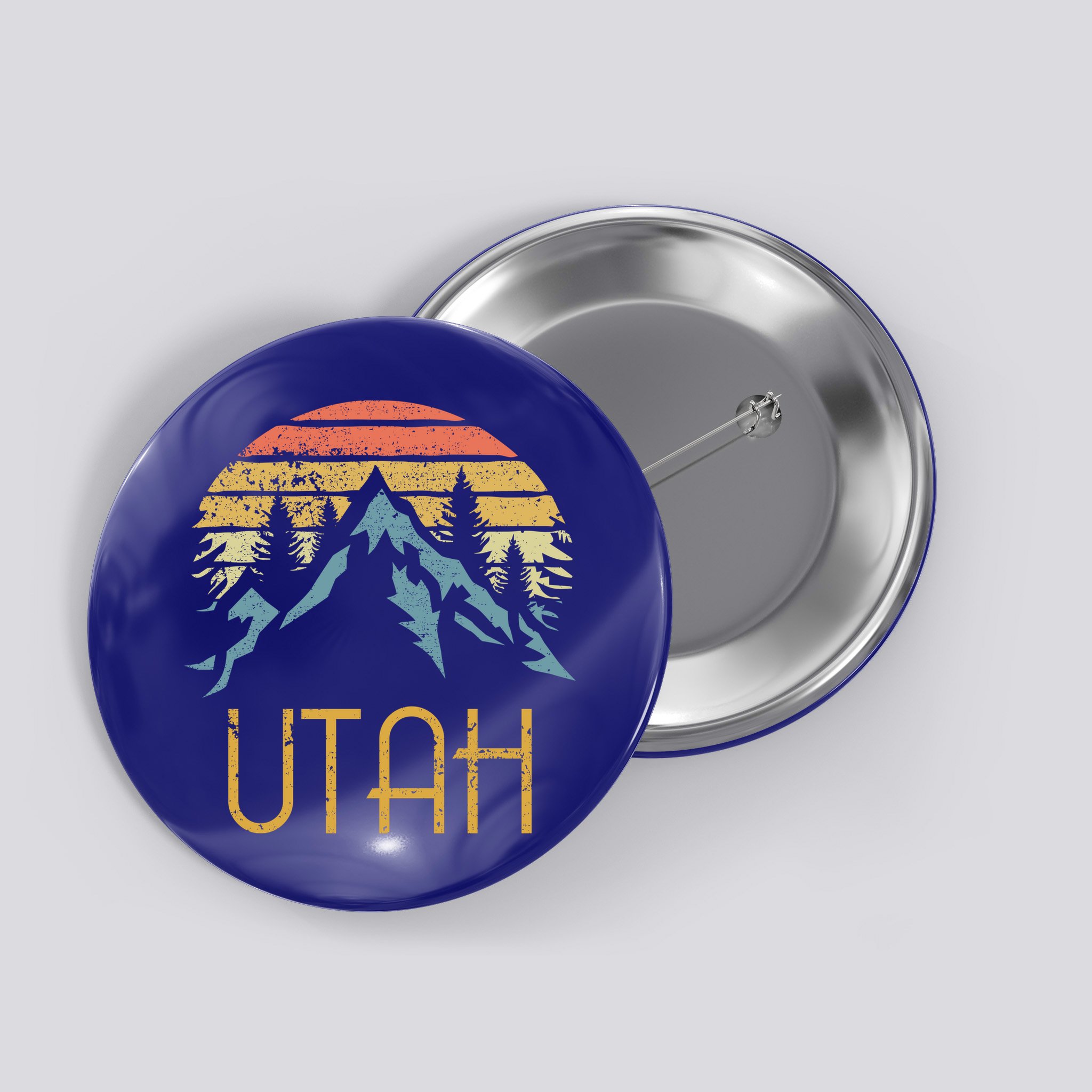 Vintage Ut Utah Mountains Outdoor Adventure Gift Button
