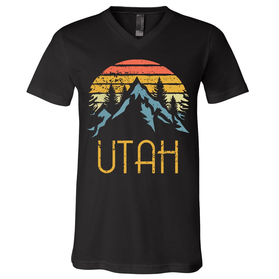 Vintage Ut Utah Mountains Outdoor Adventure V-Neck T-Shirt