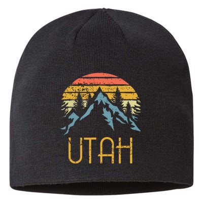 Vintage Ut Utah Mountains Outdoor Adventure Sustainable Beanie