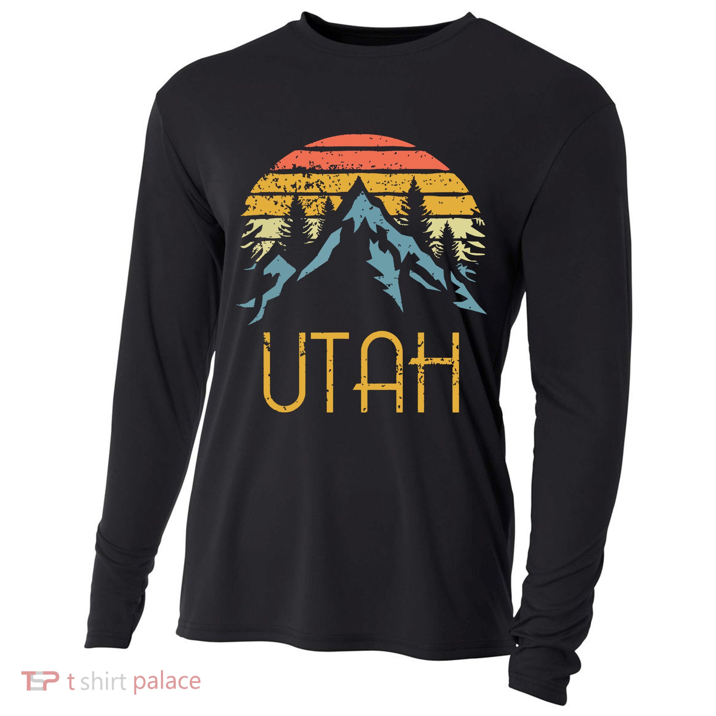 Vintage Ut Utah Mountains Outdoor Adventure Cooling Performance Long Sleeve Crew