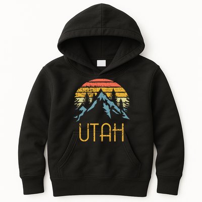 Vintage Ut Utah Mountains Outdoor Adventure Kids Hoodie