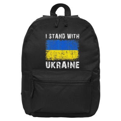 Vintage Ukraine Ukrainian Flag Pride Gifts 16 in Basic Backpack