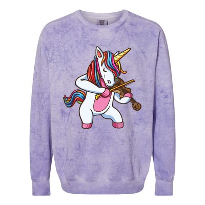 Violinist Unicorn Violin Viola Player Music Lover Gift Colorblast Crewneck Sweatshirt