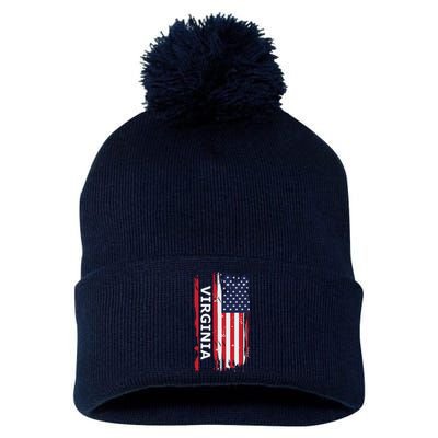 Virginia Usa Pom Pom 12in Knit Beanie