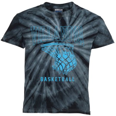 Villanova University Wildcats Basketball Hoop Kids Tie-Dye T-Shirt