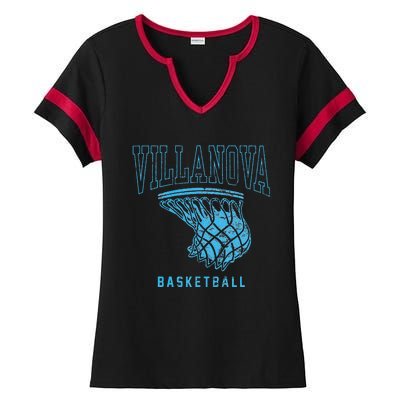 Villanova University Wildcats Basketball Hoop Ladies Halftime Notch Neck Tee