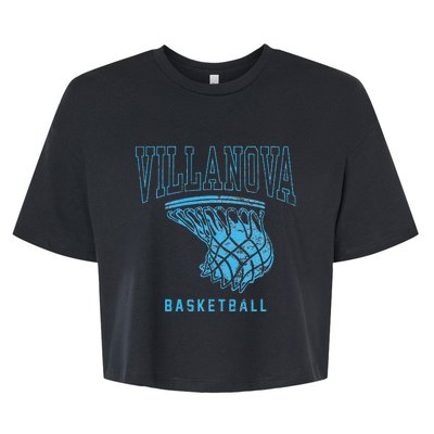 Villanova University Wildcats Basketball Hoop Bella+Canvas Jersey Crop Tee