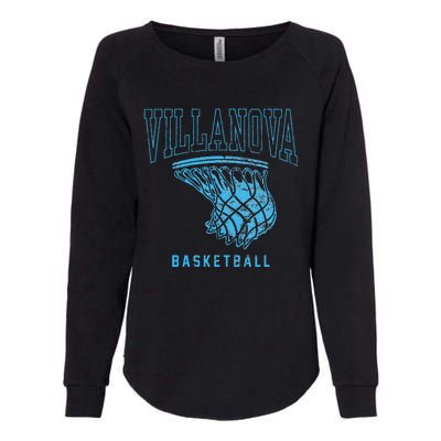 Villanova University Wildcats Basketball Hoop Womens California Wash Sweatshirt