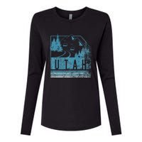 Vintage Utah Winter Snow Mountains Ski Lift Ut Womens Cotton Relaxed Long Sleeve T-Shirt