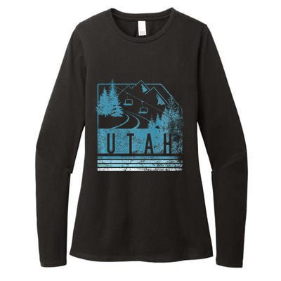 Vintage Utah Winter Snow Mountains Ski Lift Ut Womens CVC Long Sleeve Shirt