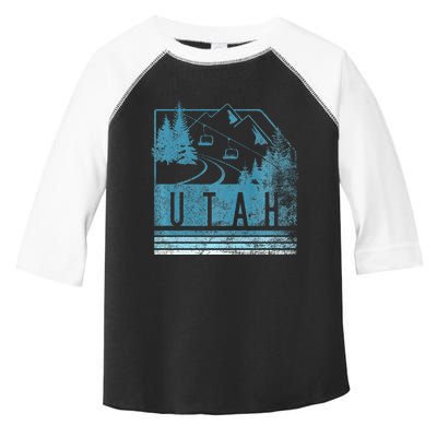 Vintage Utah Winter Snow Mountains Ski Lift Ut Toddler Fine Jersey T-Shirt