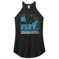 Vintage Utah Winter Snow Mountains Ski Lift Ut Women's Perfect Tri Rocker Tank