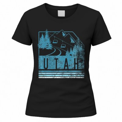 Vintage Utah Winter Snow Mountains Ski Lift Ut Women's T-Shirt