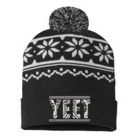 Vintage Uso Yeet USA-Made Snowflake Beanie