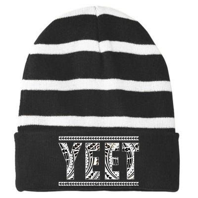 Vintage Uso Yeet Striped Beanie with Solid Band