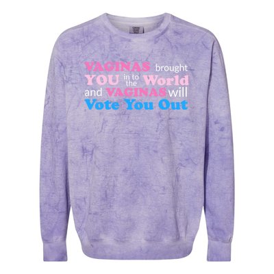 Vaginas Vote 2020 Election Feminist March For Hu Rights Gift Colorblast Crewneck Sweatshirt