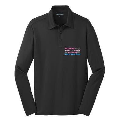 Vaginas Vote 2020 Election Feminist March For Hu Rights Gift Silk Touch Performance Long Sleeve Polo