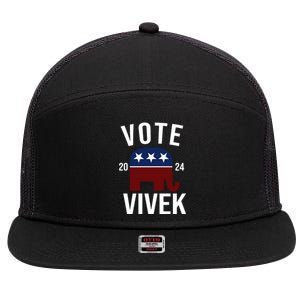 Vote Vivek 2024 Republican Election 7 Panel Mesh Trucker Snapback Hat