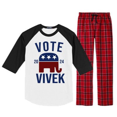 Vote Vivek 2024 Republican Election Raglan Sleeve Pajama Set