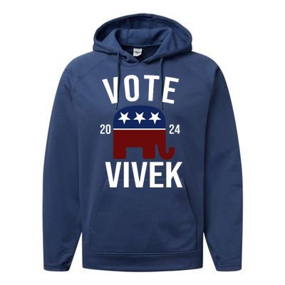 Vote Vivek 2024 Republican Election Performance Fleece Hoodie