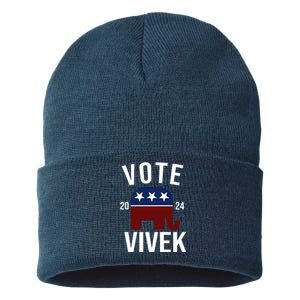 Vote Vivek 2024 Republican Election Sustainable Knit Beanie