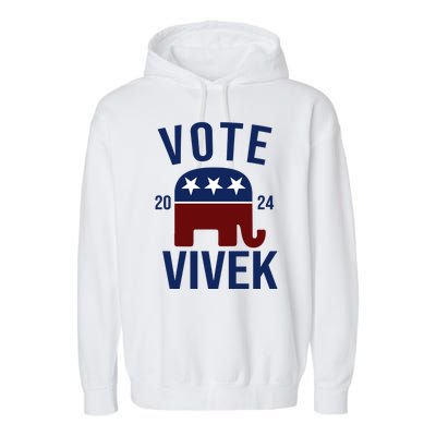 Vote Vivek 2024 Republican Election Garment-Dyed Fleece Hoodie